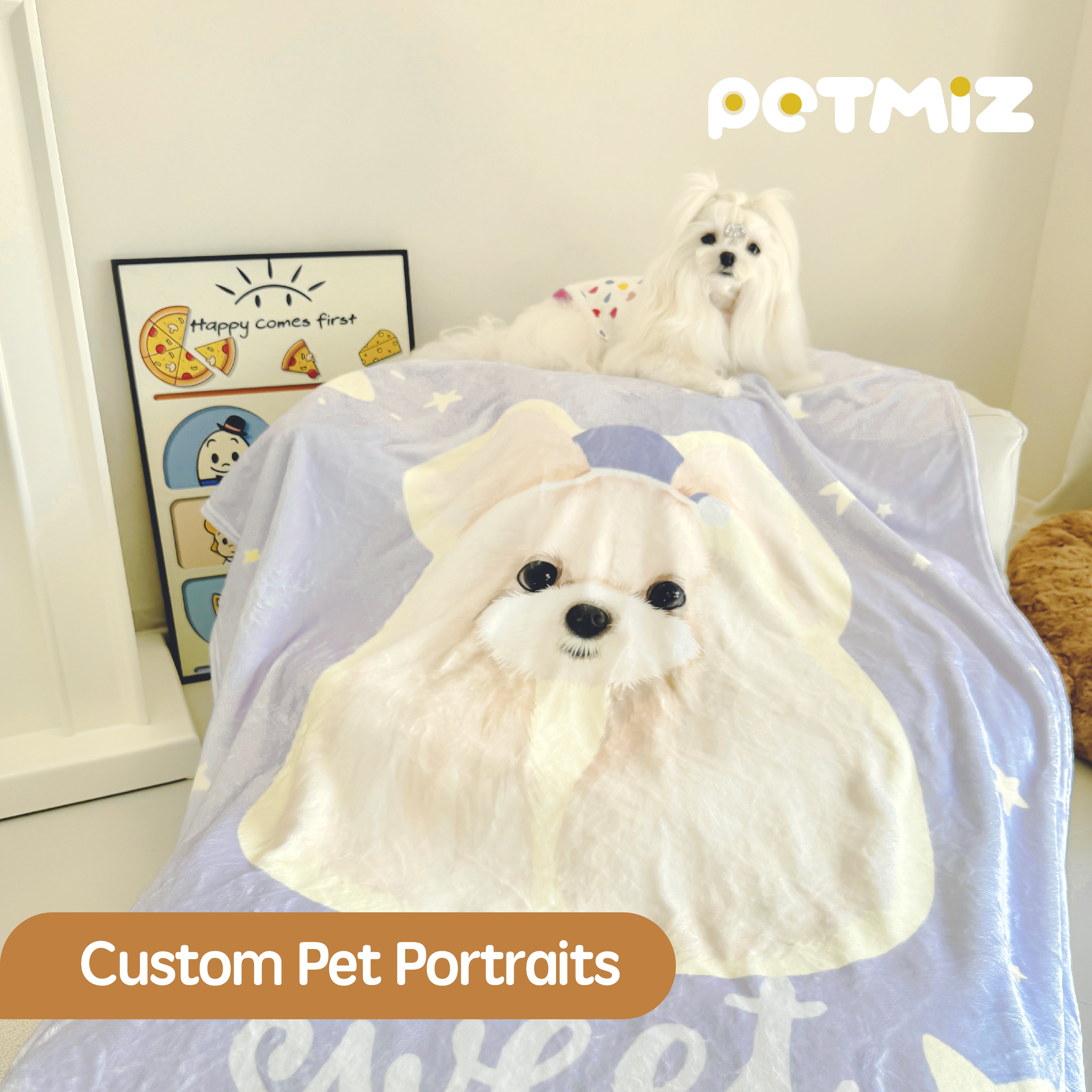 PETMIZ Pet Portrait Flannel Blanket