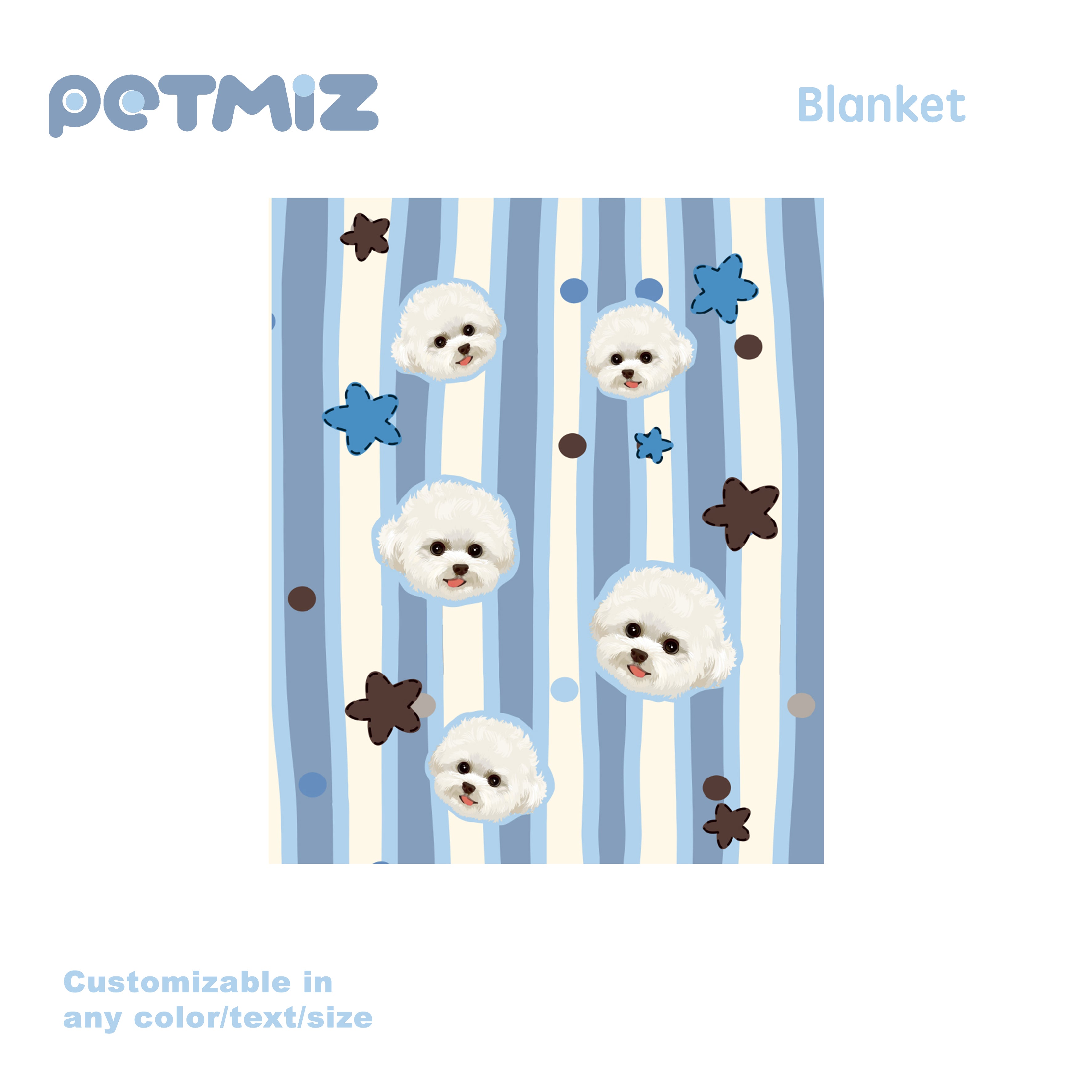PETMIZ Pet Portrait Flannel Blanket