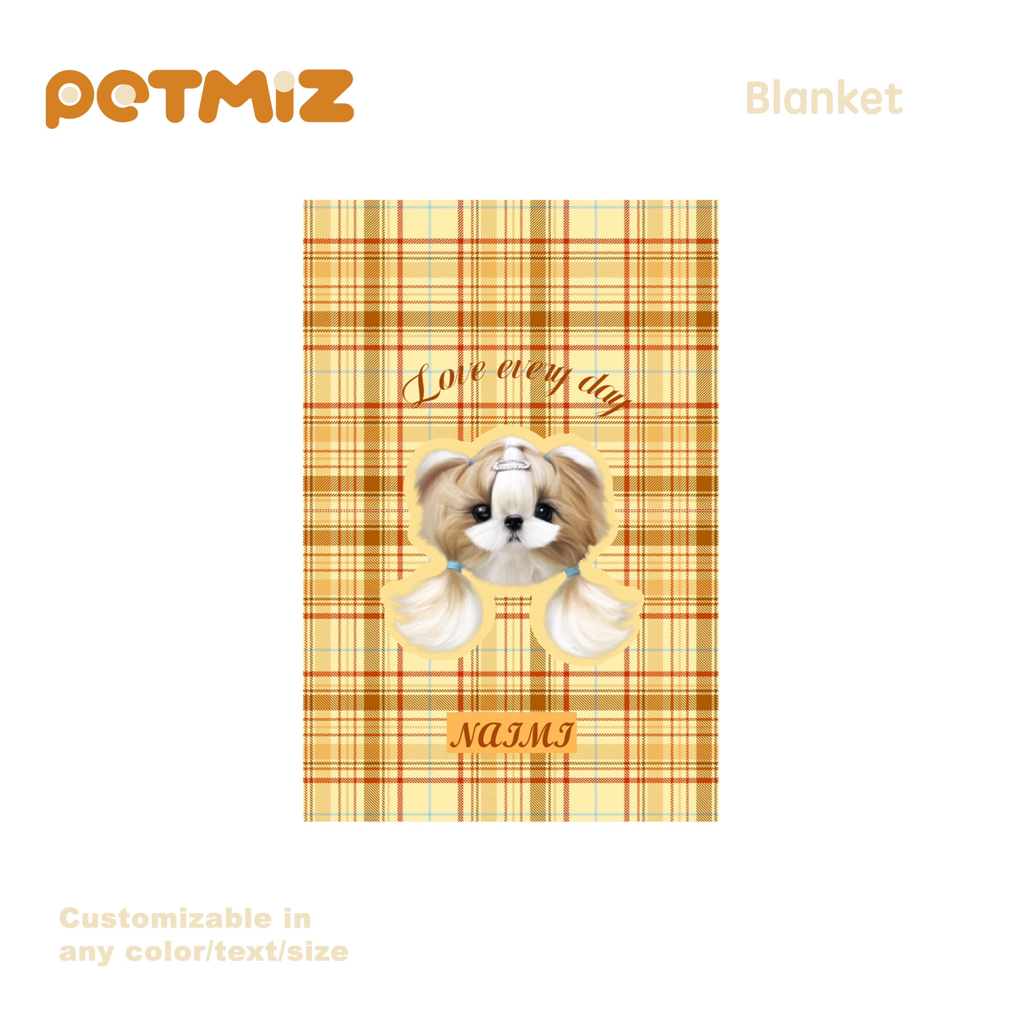 PETMIZ Pet Portrait Flannel Blanket