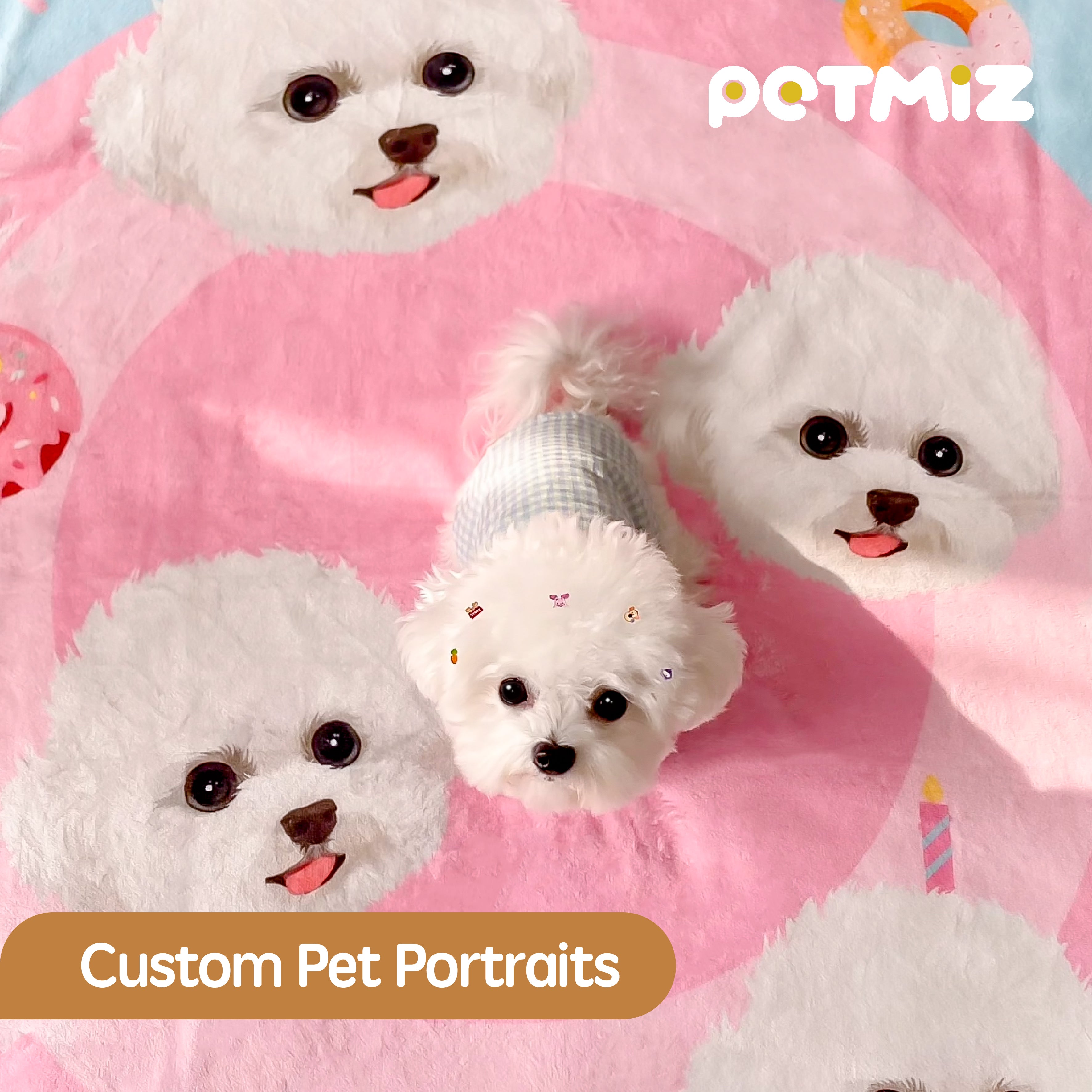 PETMIZ Pet Portrait Flannel Blanket