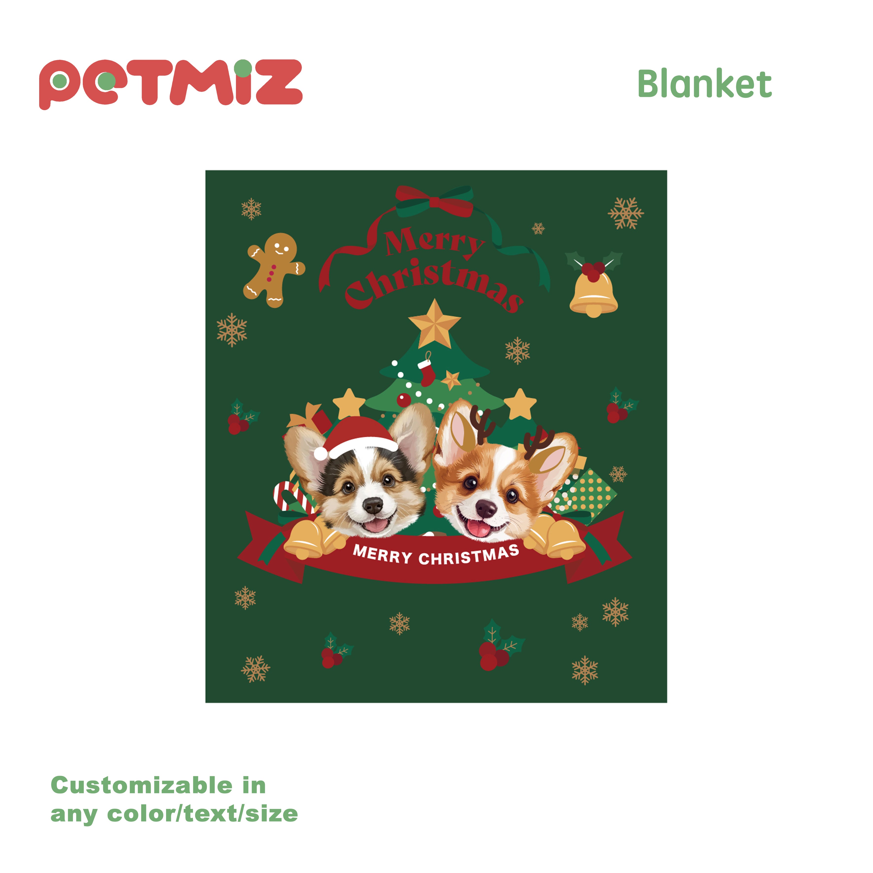 PETMIZ Pet Portrait Flannel Blanket
