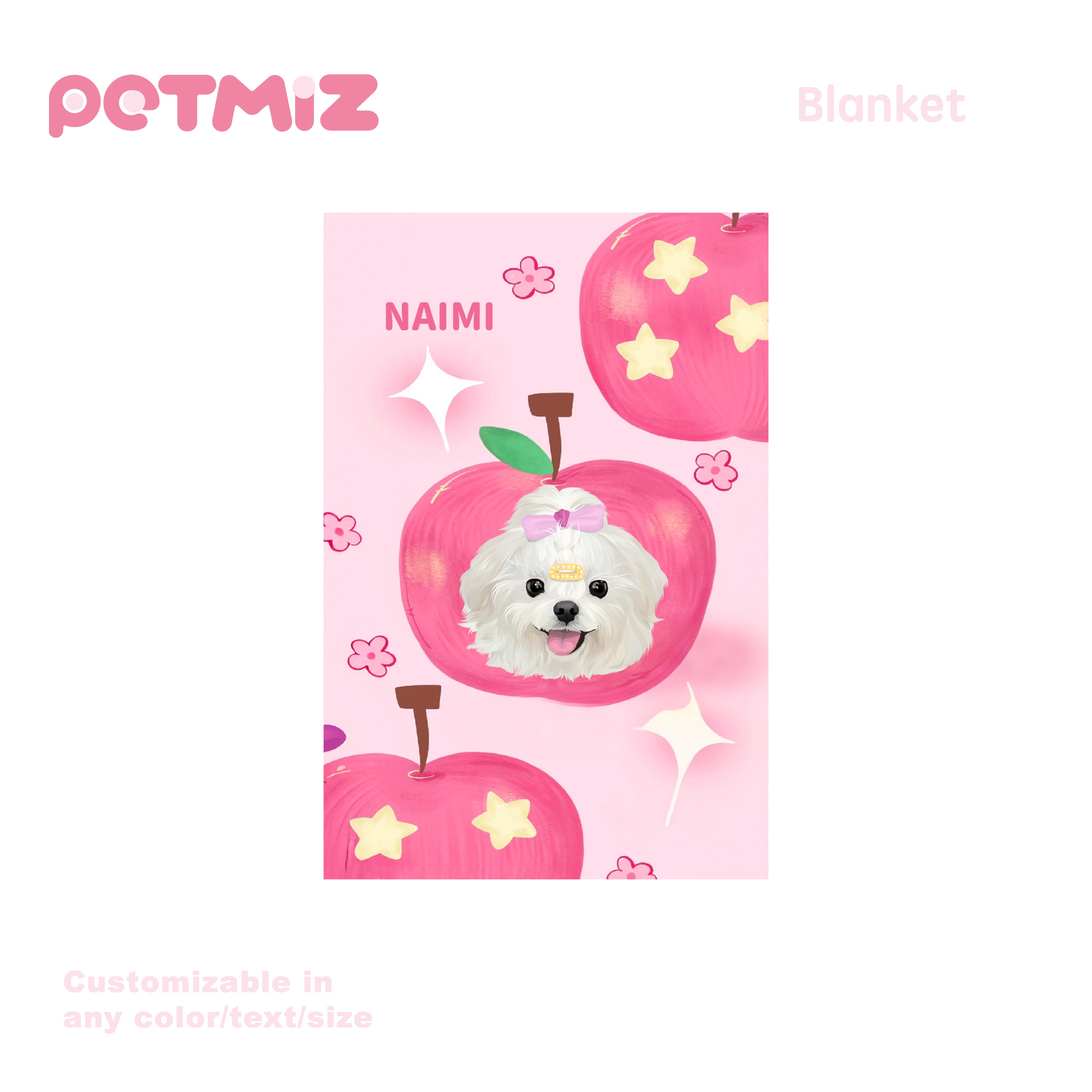 PETMIZ Pet Portrait Flannel Blanket